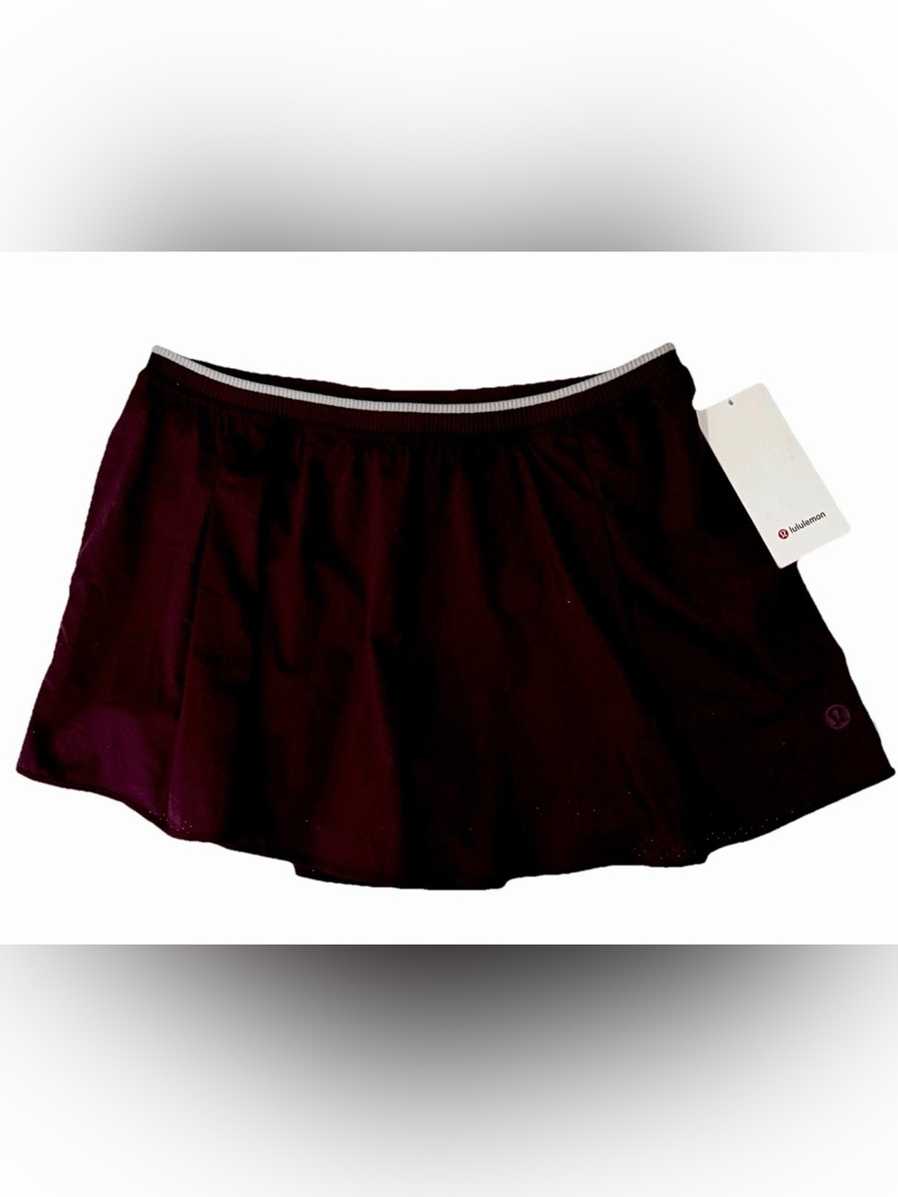 NWT LULULEMON SIZE 14 PERFORATED NARROW WAISTBAND TENNIS SKIRT DK PLUM AUTHENTIC